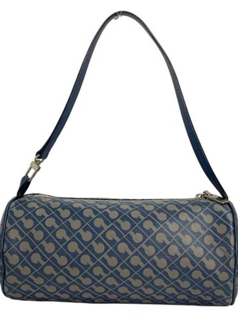GHERARDINI Navy Gray Beige PVC Leather Shoulder Bag